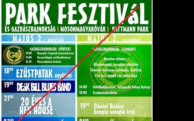 Park fesztivál - ELMARADNAK a programok!