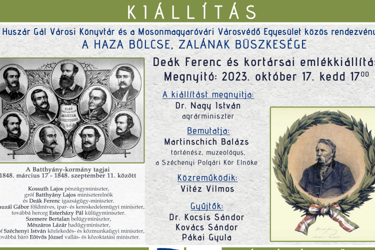 Deák Ferenc és kortársai emlékkiállítás a Huszár Gál Városi Könyvtárban