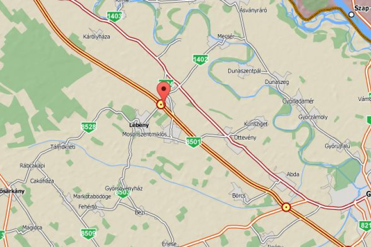 Baleset az M1-es autópályán