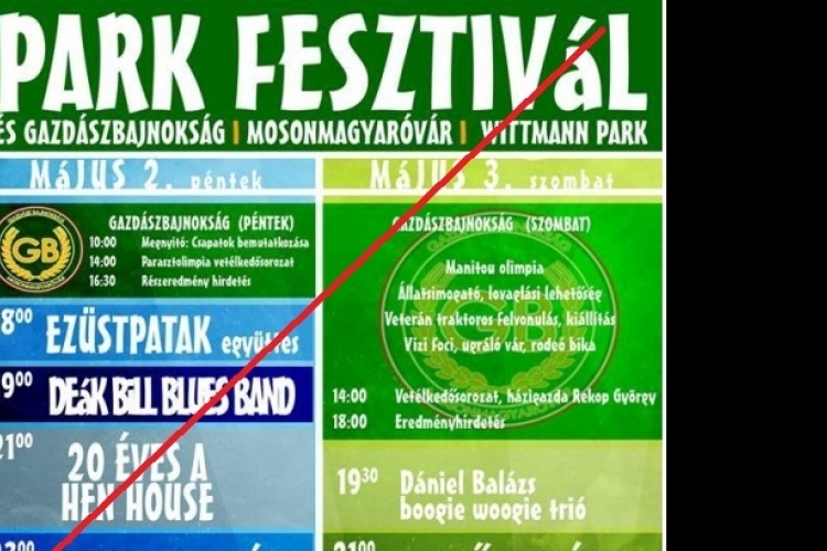 Park fesztivál - ELMARADNAK a programok!