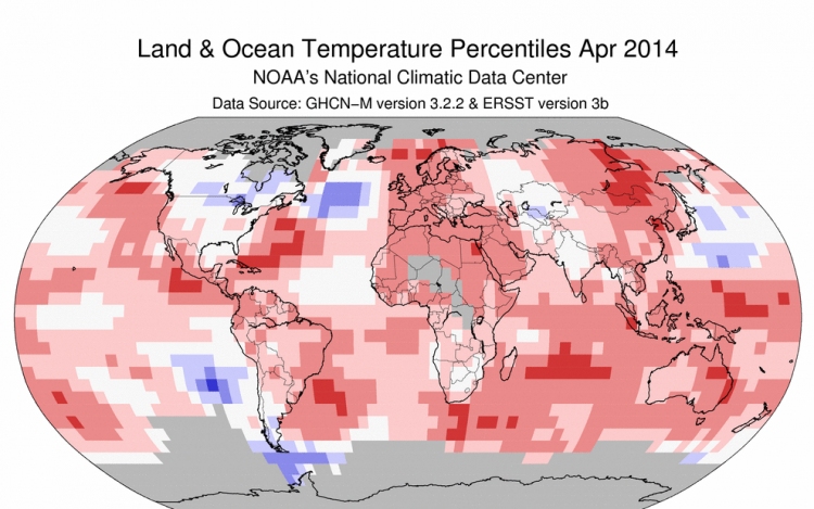 NOAA: rekord meleg volt áprilisban