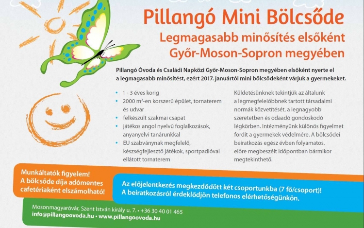 Pillangó Mini Bölcsőde – a legmagasabb minősítéssel kezdik az évet